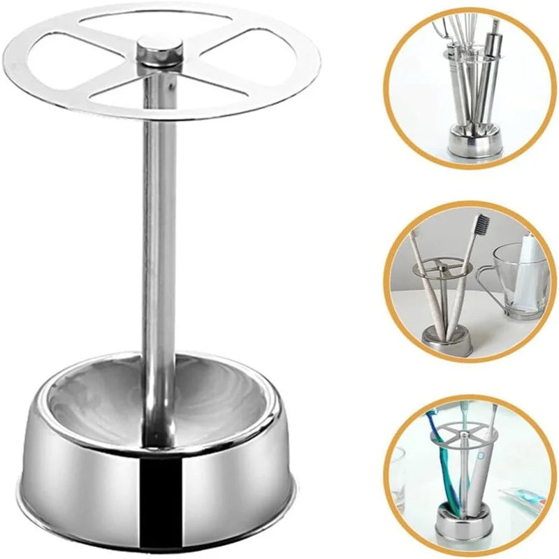 Stainless Steel Toothbrush Holder – 6 Slot Bathroom Organizer