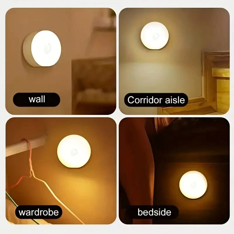 Rechargeable Motion Sensor LED Night Light – Magnetic Wireless Lamp     1PC