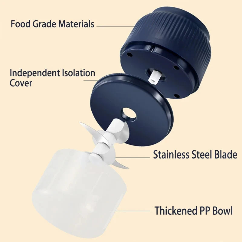 Mini USB Rechargeable Food Chopper – Portable Electric Garlic & Vegetable Cutter