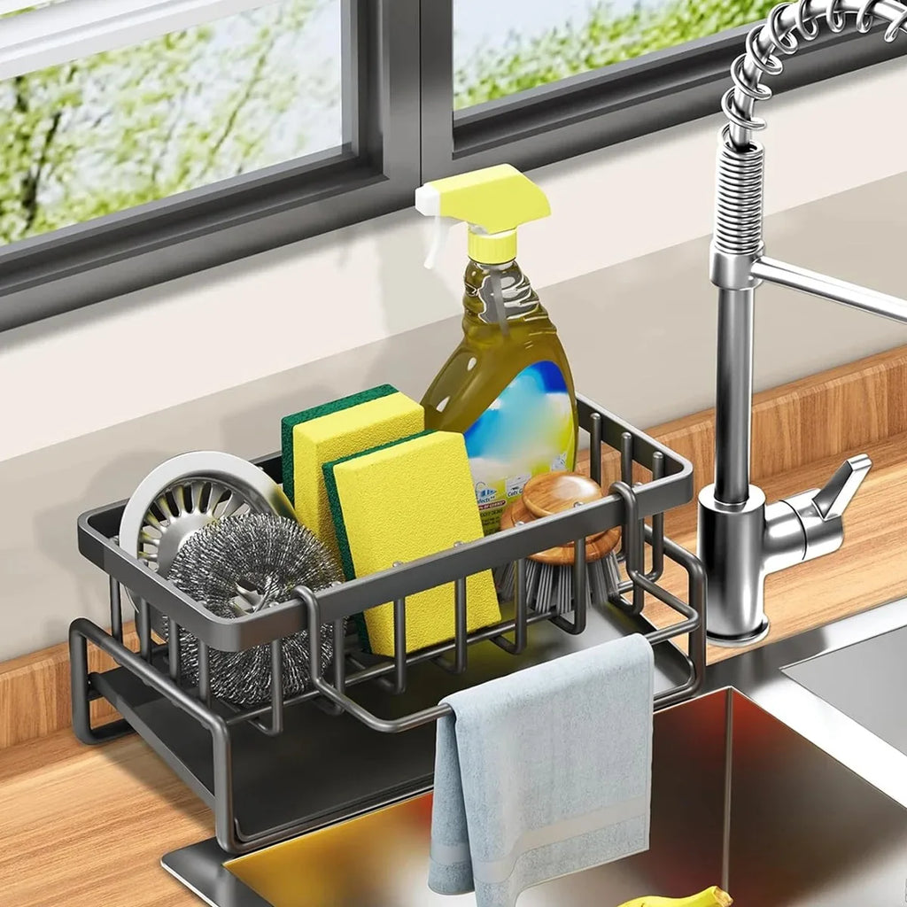 Kitchen Sink Organizer Rack – Multi-Purpose Sponge & Soap Holder