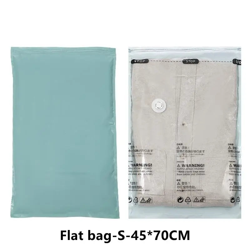 Vacuum Storage Bags – Space Saving Compression Bags for Clothes & Bedding (No Pump Needed)