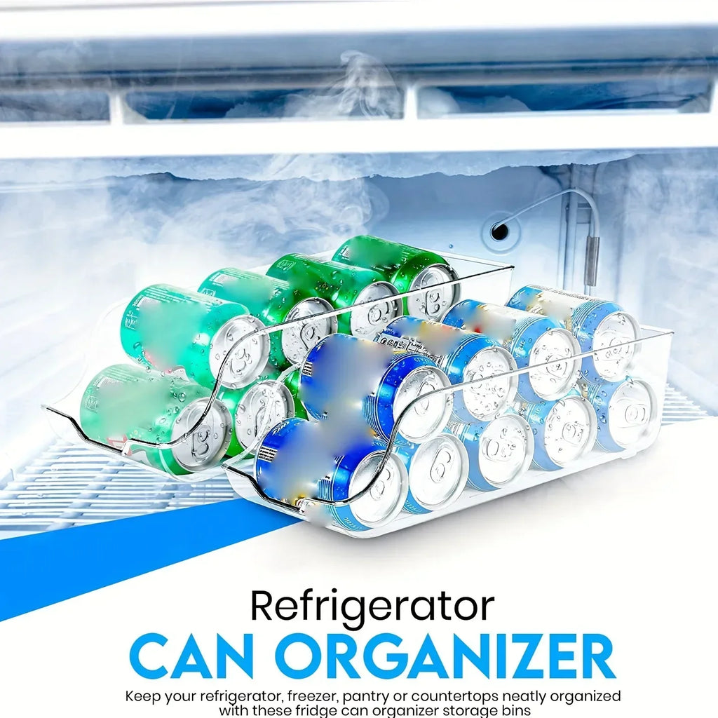 Auto-Roll Refrigerator Can Organizer – Fridge & Pantry Storage Rack