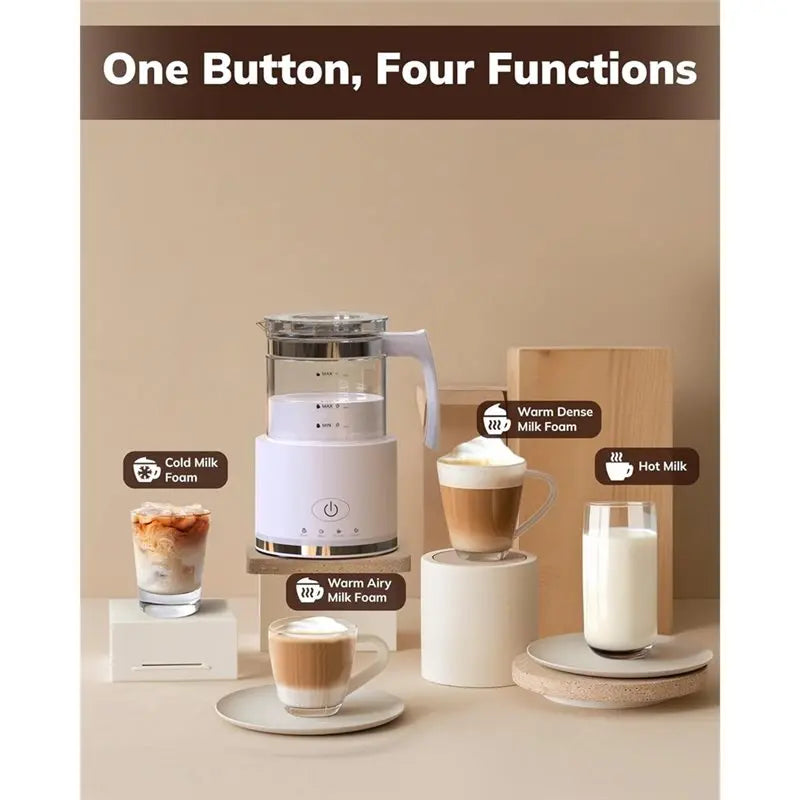 4-in-1 Electric Milk Frother & Hot Milk Maker – 500ml