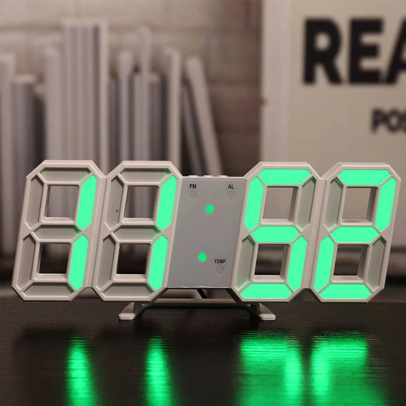 3D LED Digital Alarm Clock – Voice Control & Modern Desk Clock