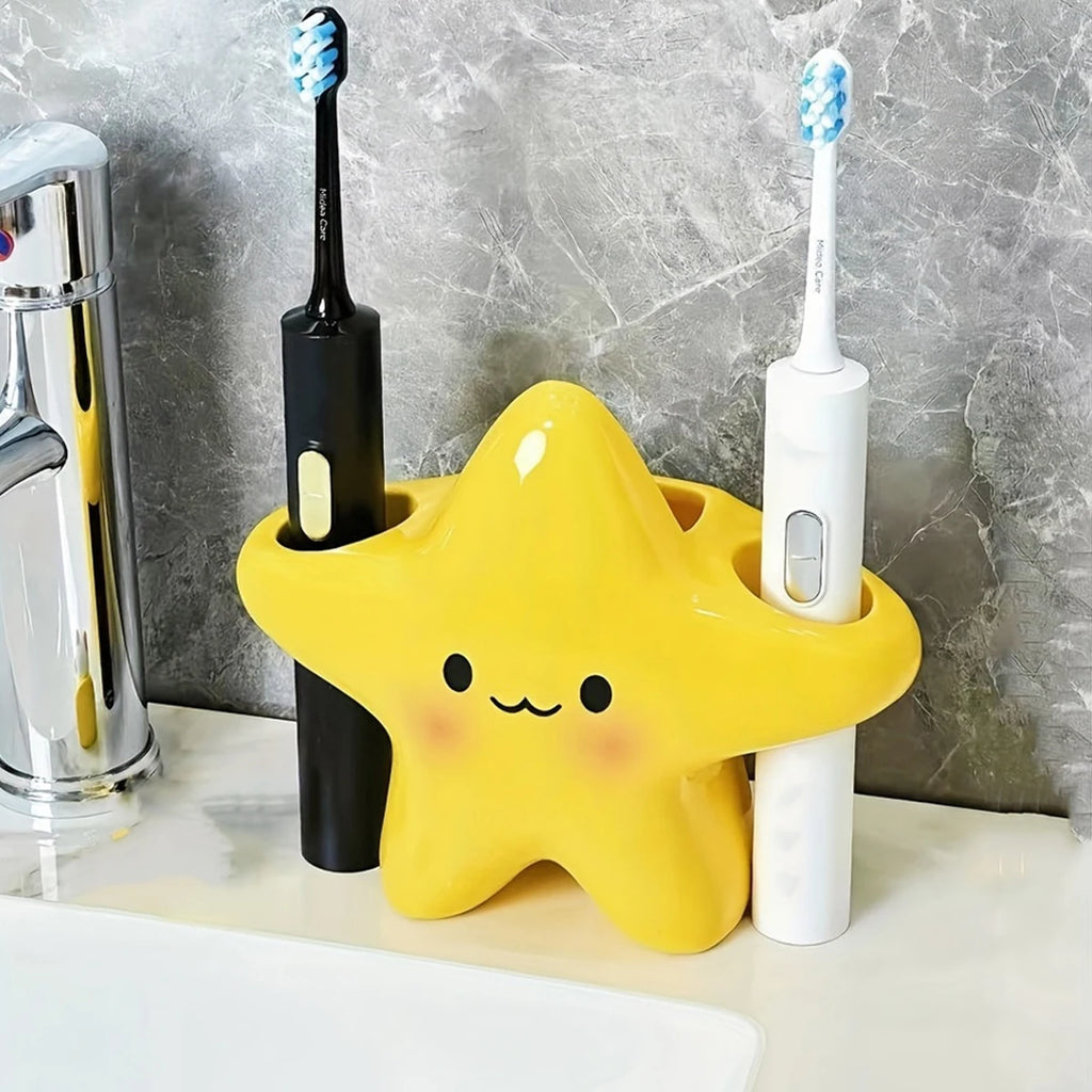 Cute Star Toothbrush Holder – Bathroom Organizer for Toothbrush & Toothpaste