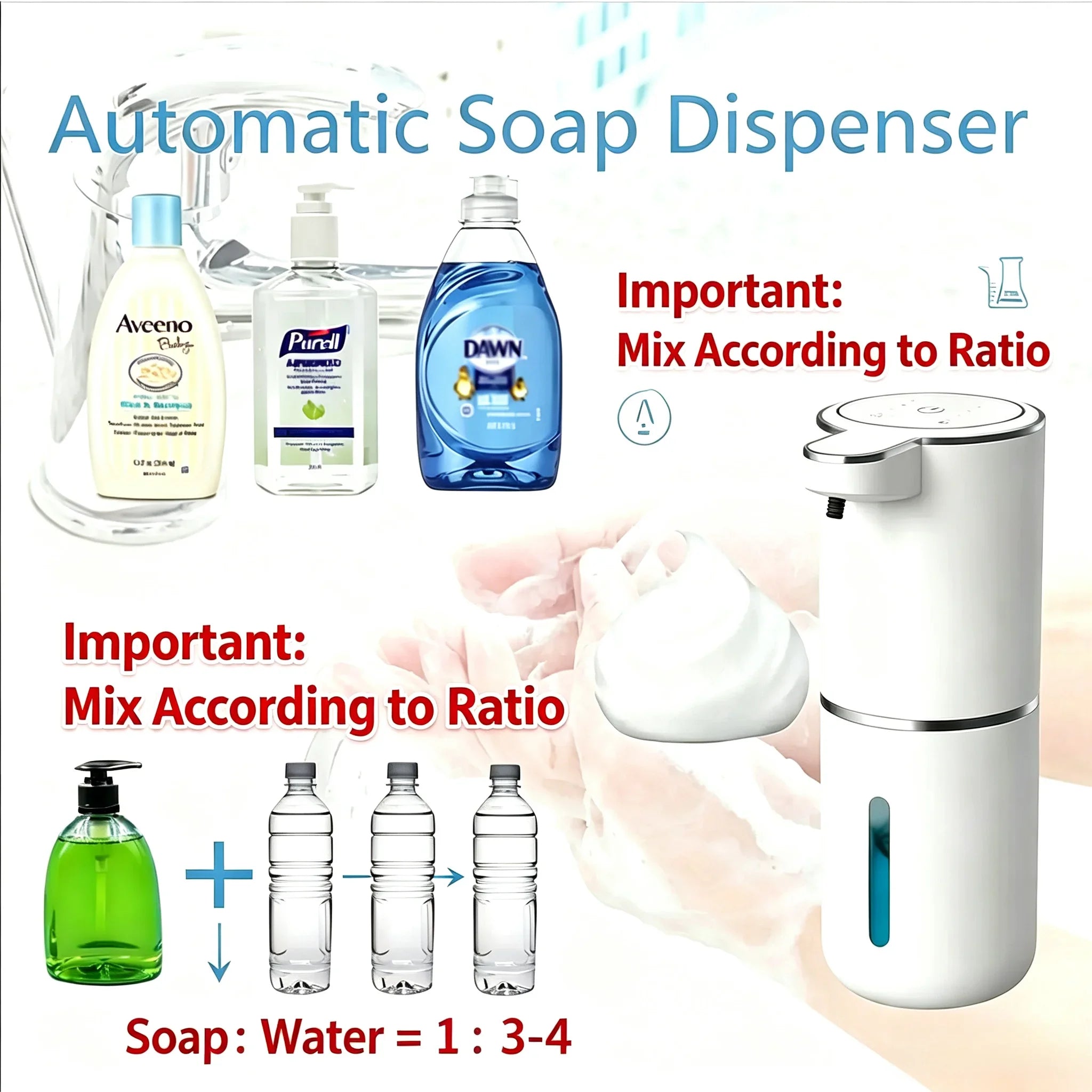 Automatic Touchless Soap Dispenser – USB Rechargeable Sensor Soap & Foam Dispenser