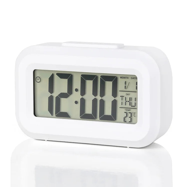 Digital LED Alarm Clock – Snooze, Calendar & Temperature Display