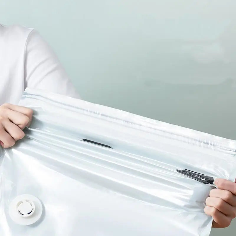 Vacuum Storage Bags – Space Saving Compression Bags for Clothes & Bedding (No Pump Needed)