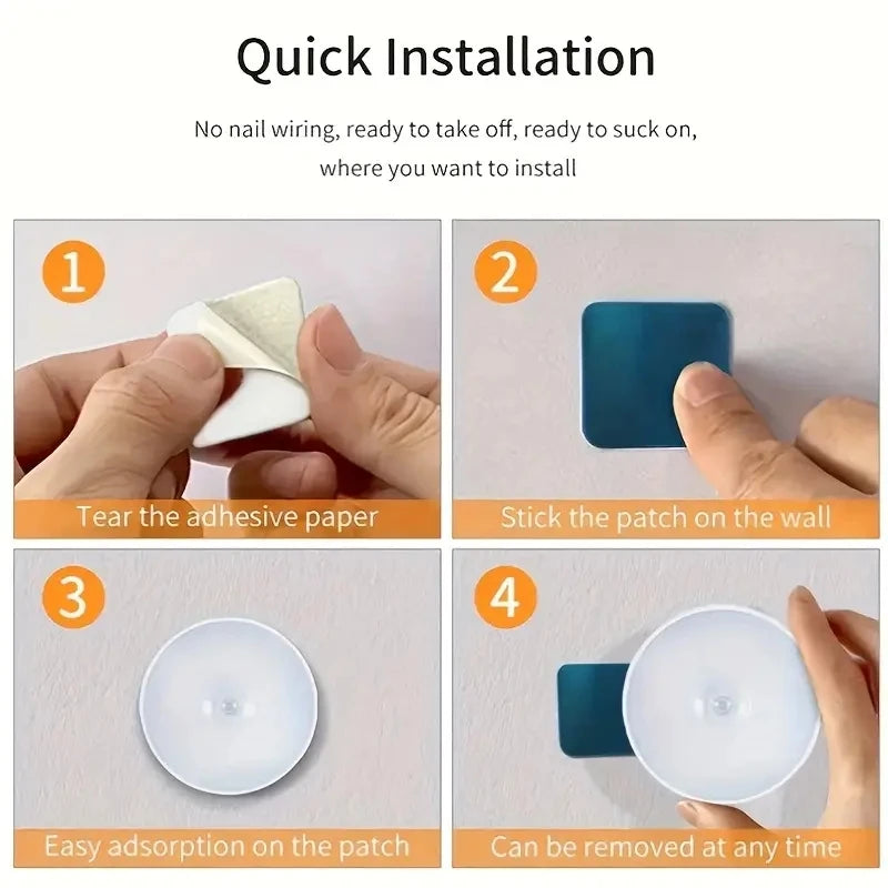 Rechargeable Motion Sensor LED Night Light – Magnetic Wireless Lamp     1PC
