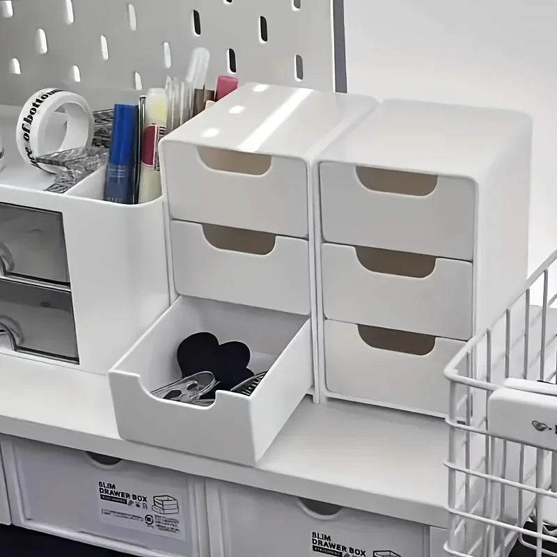 3-Tier Desk Organizer with Drawers – Storage Box for Office, Makeup & Jewelry