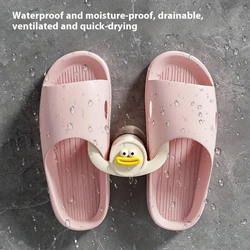Cartoon Bathroom Slipper Holder – Wall Mounted Drainage Hook