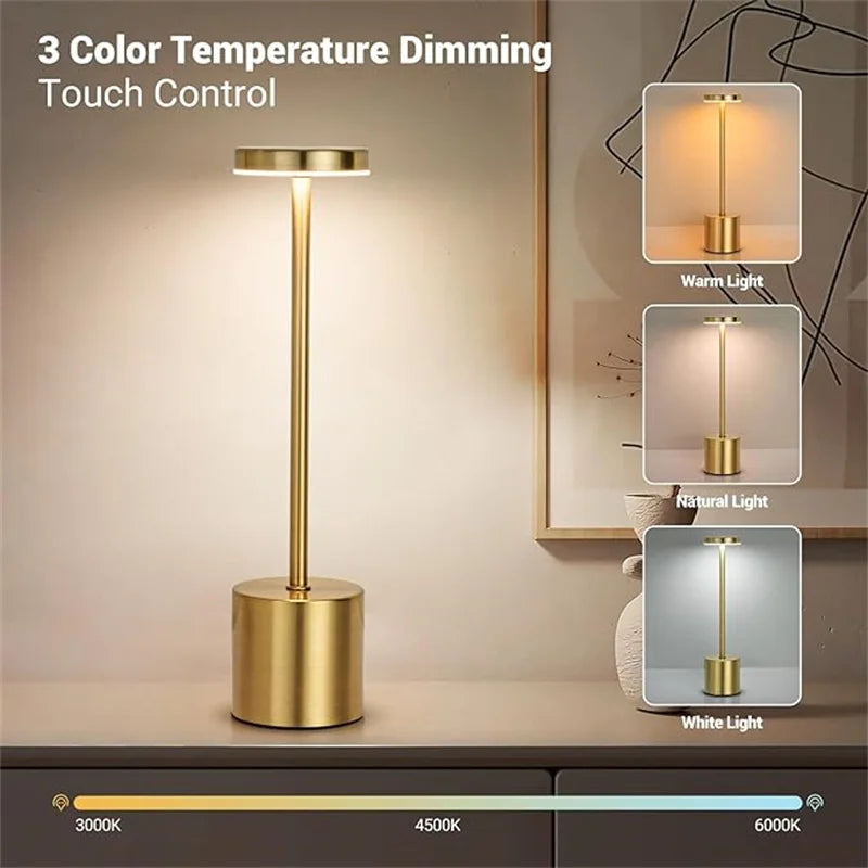 Rechargeable LED Touch Table Lamp – Portable Bedside Night Light