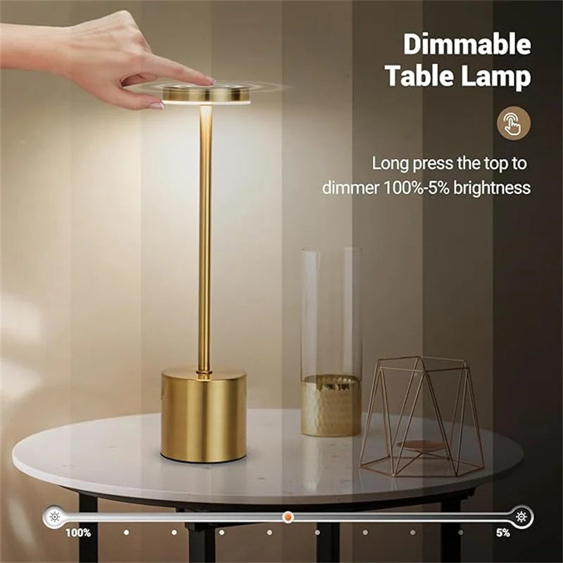Rechargeable LED Touch Table Lamp – Portable Bedside Night Light