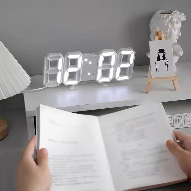3D LED Digital Alarm Clock – Voice Control & Modern Desk Clock