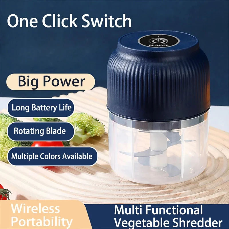 Mini USB Rechargeable Food Chopper – Portable Electric Garlic & Vegetable Cutter