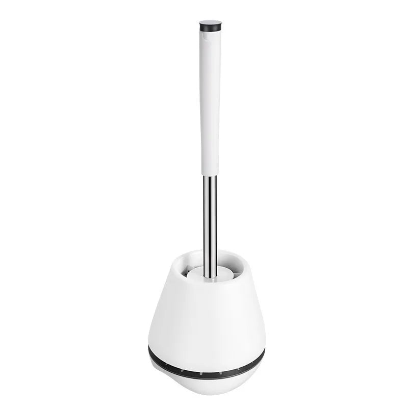 Luxury Silicone Toilet Brush with Ventilated Holder – Quick Dry Bathroom Cleaning Set