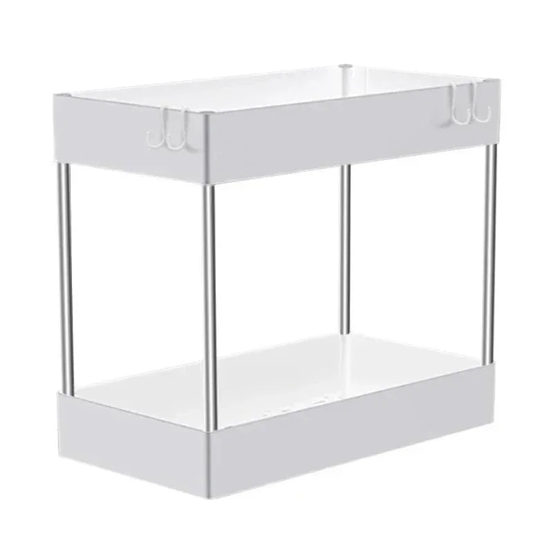 2-Tier Under Sink Storage Organizer – Pull-Out Kitchen & Bathroom Cabinet Rack