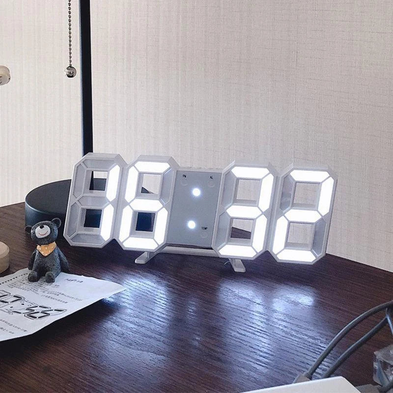 3D LED Digital Alarm Clock – Voice Control & Modern Desk Clock