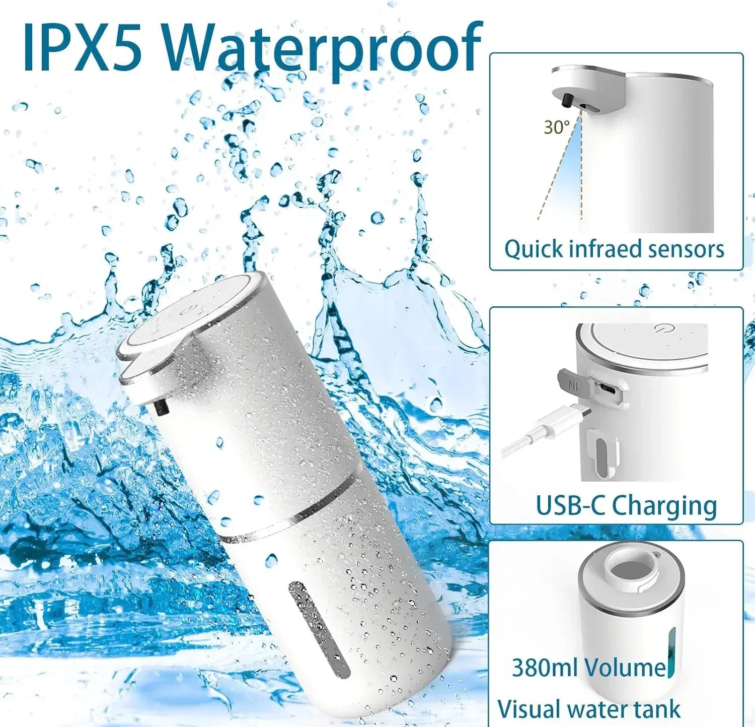 Automatic Touchless Soap Dispenser – USB Rechargeable Sensor Soap & Foam Dispenser