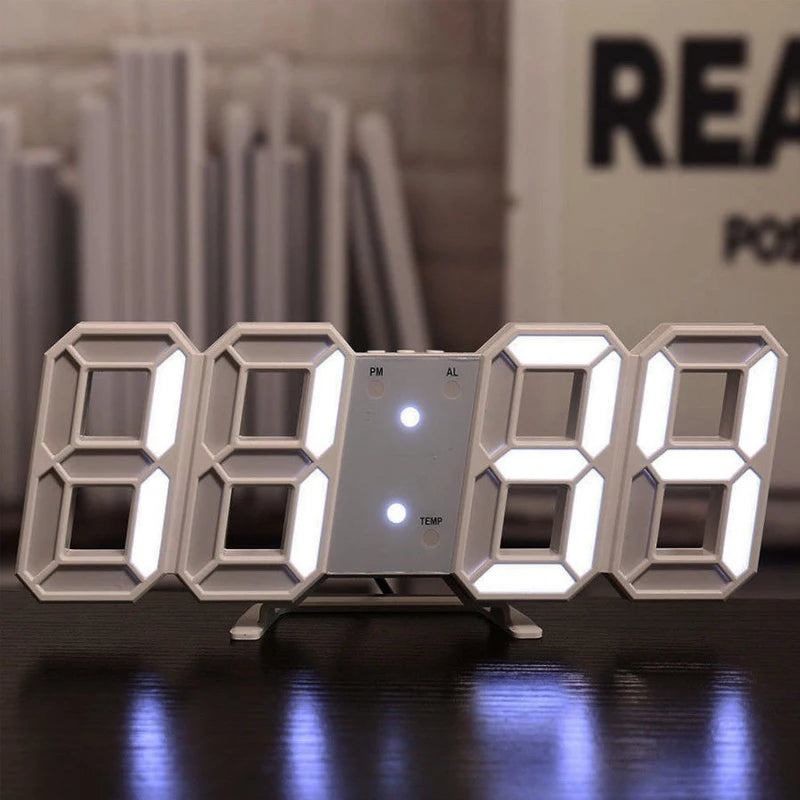 3D LED Digital Alarm Clock – Voice Control & Modern Desk Clock