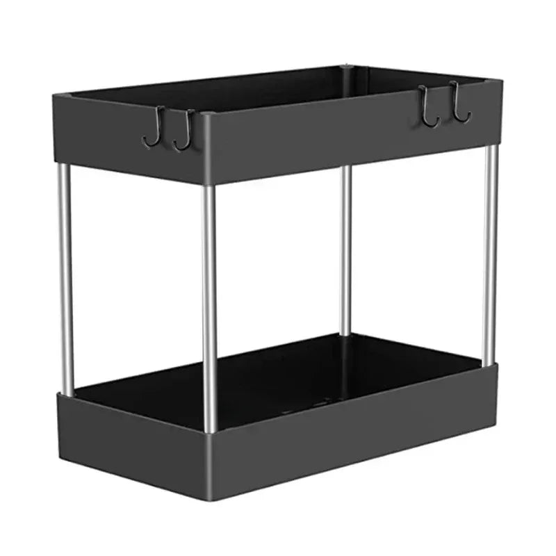 2-Tier Under Sink Storage Organizer – Pull-Out Kitchen & Bathroom Cabinet Rack