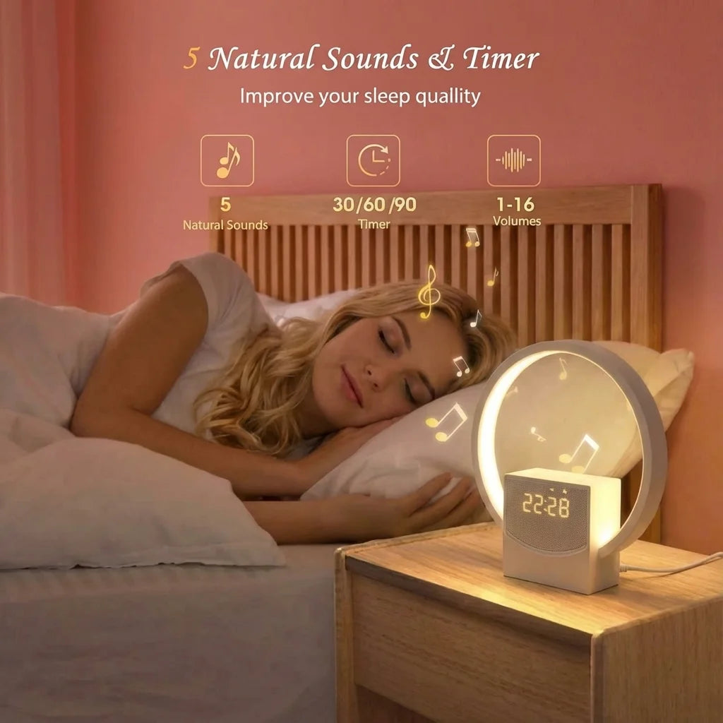 Sunrise Alarm Clock with Bluetooth Speaker & White Noise Lamp