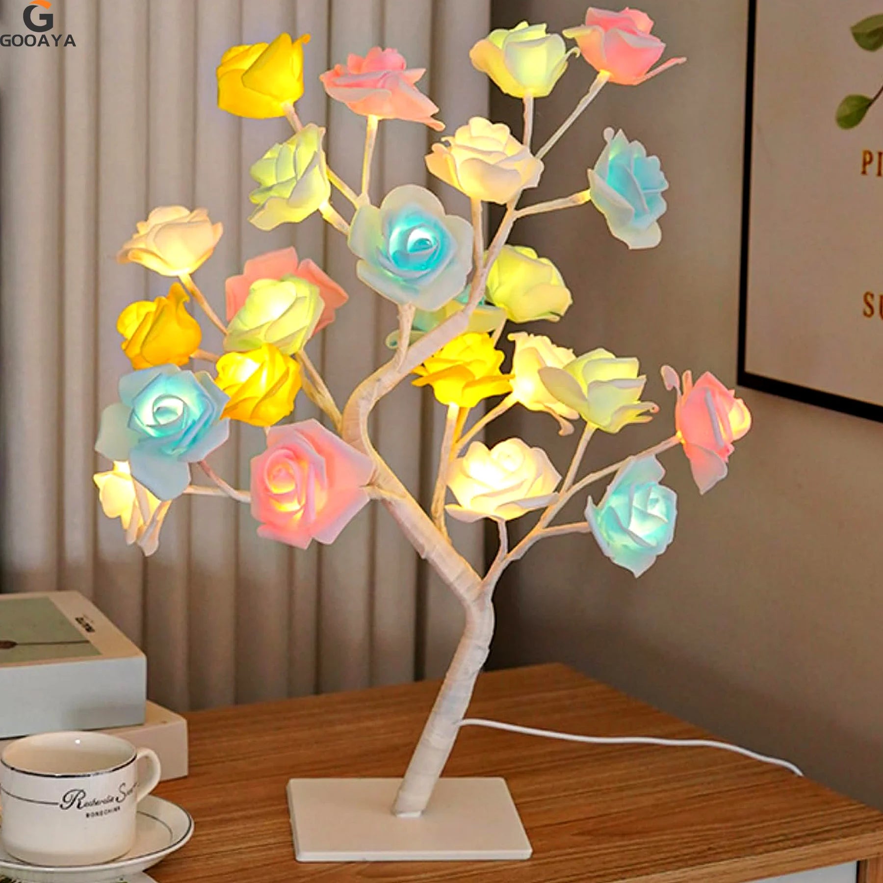 LED Rose Tree Table Lamp – Decorative Night Light for Home