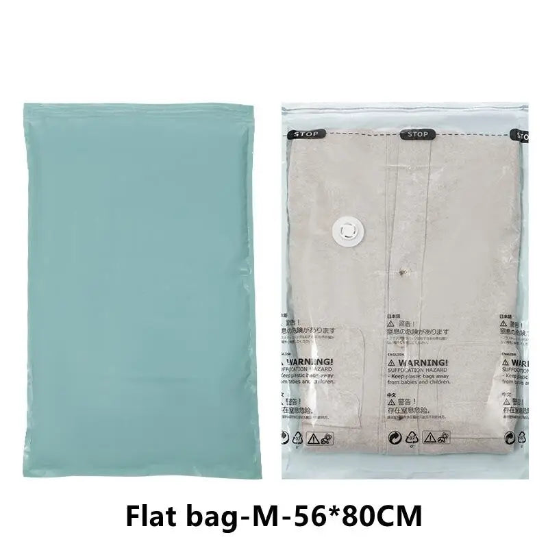 Vacuum Storage Bags – Space Saving Compression Bags for Clothes & Bedding (No Pump Needed)