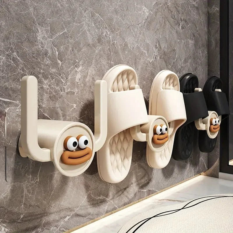 Cartoon Bathroom Slipper Holder – Wall Mounted Drainage Hook
