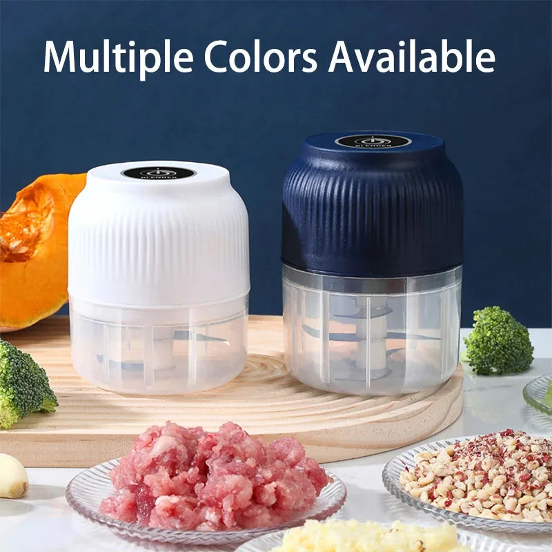 Mini USB Rechargeable Food Chopper – Portable Electric Garlic & Vegetable Cutter