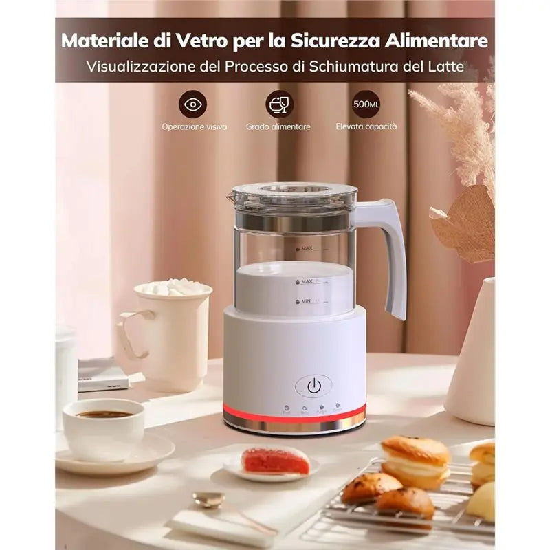 4-in-1 Electric Milk Frother & Hot Milk Maker – 500ml