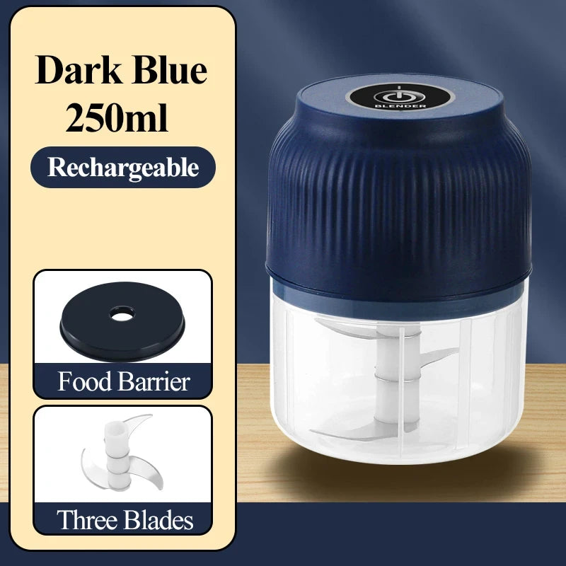 Mini USB Rechargeable Food Chopper – Portable Electric Garlic & Vegetable Cutter