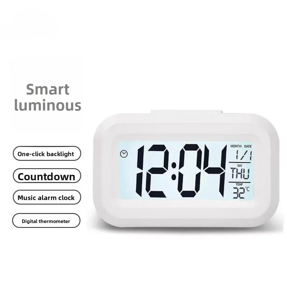 Digital LED Alarm Clock – Snooze, Calendar & Temperature Display