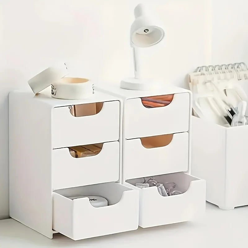 3-Tier Desk Organizer with Drawers – Storage Box for Office, Makeup & Jewelry