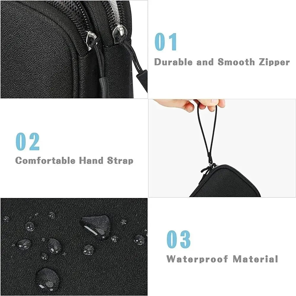 Travel Cable Organizer Bag – Waterproof Double Layer Electronics Storage Case