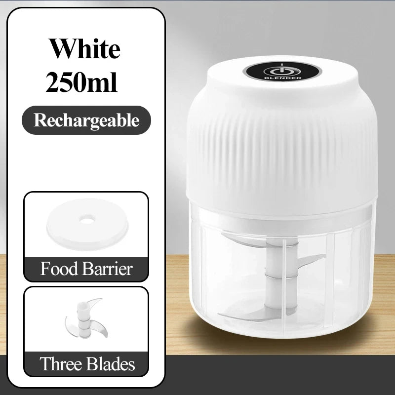 Mini USB Rechargeable Food Chopper – Portable Electric Garlic & Vegetable Cutter
